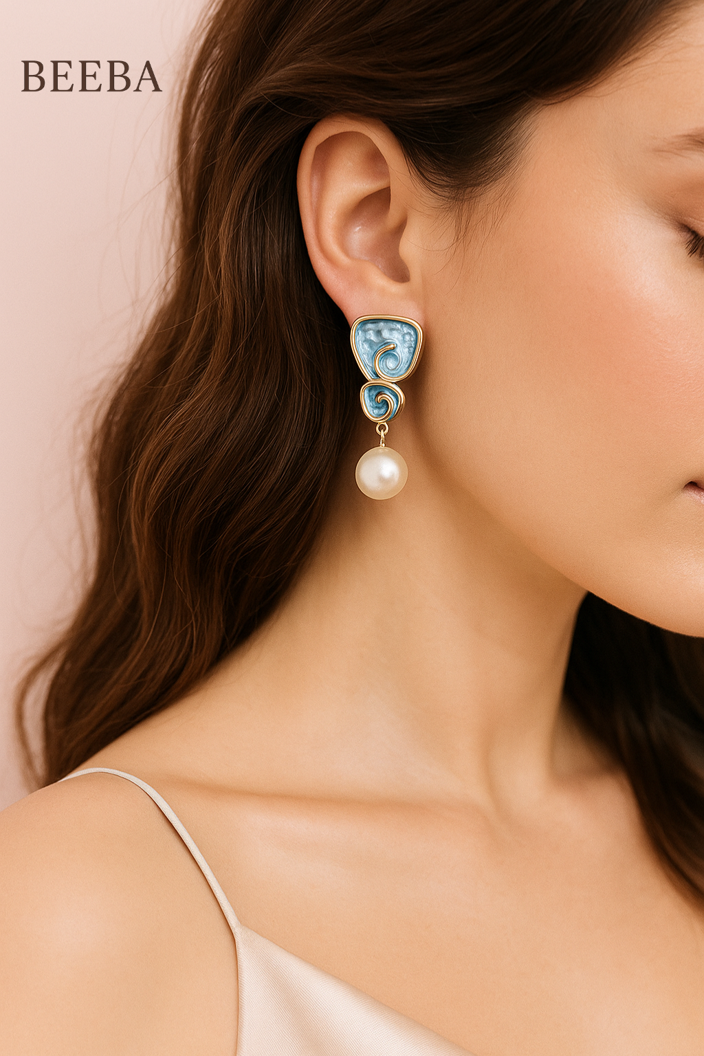 Bloome blue pearl earrings