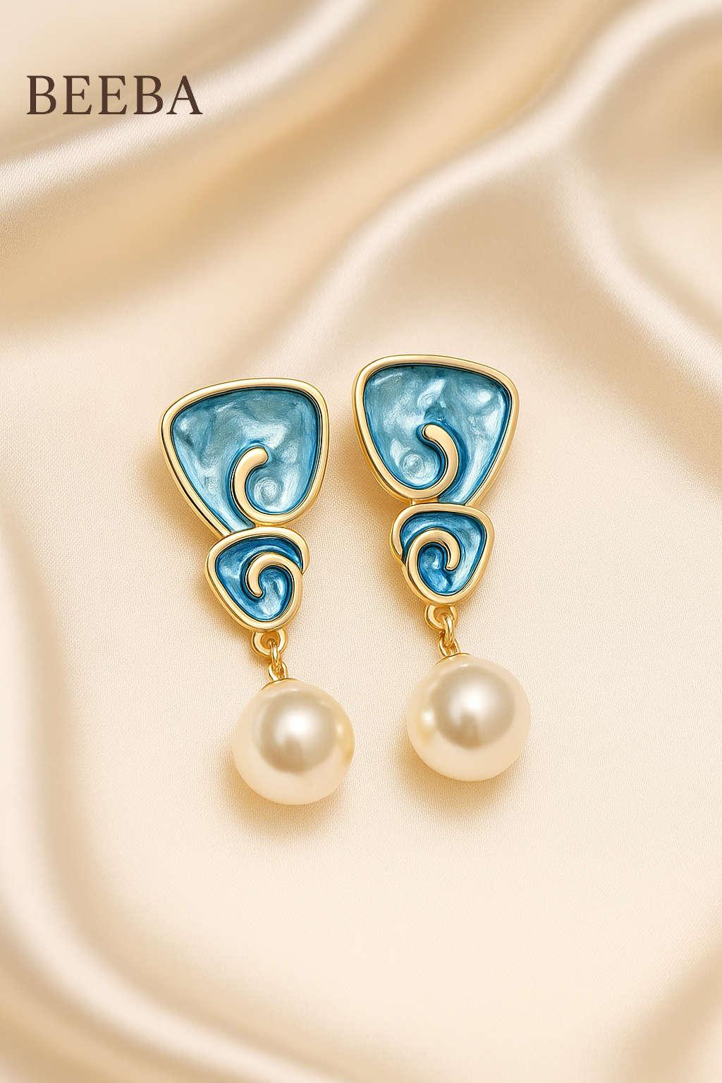 Bloome blue pearl earrings