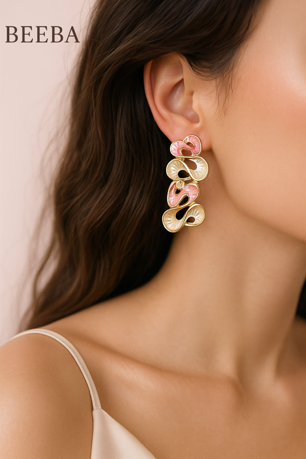 Bloome blush swirl earring