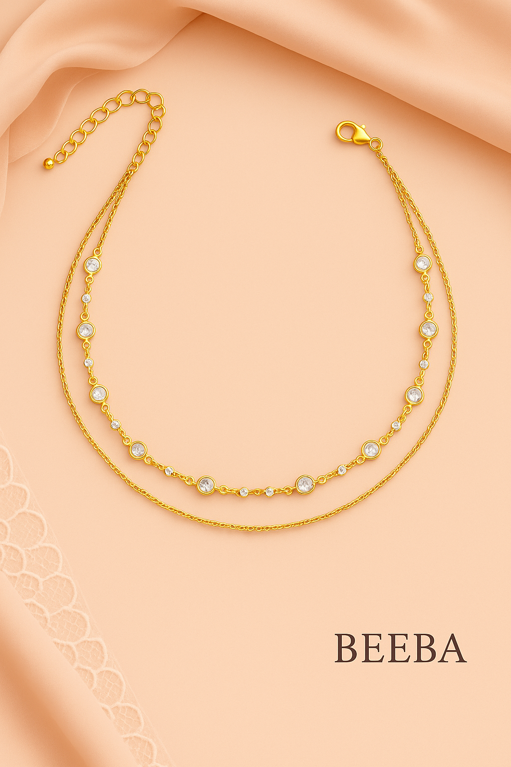 Gold crystal chain